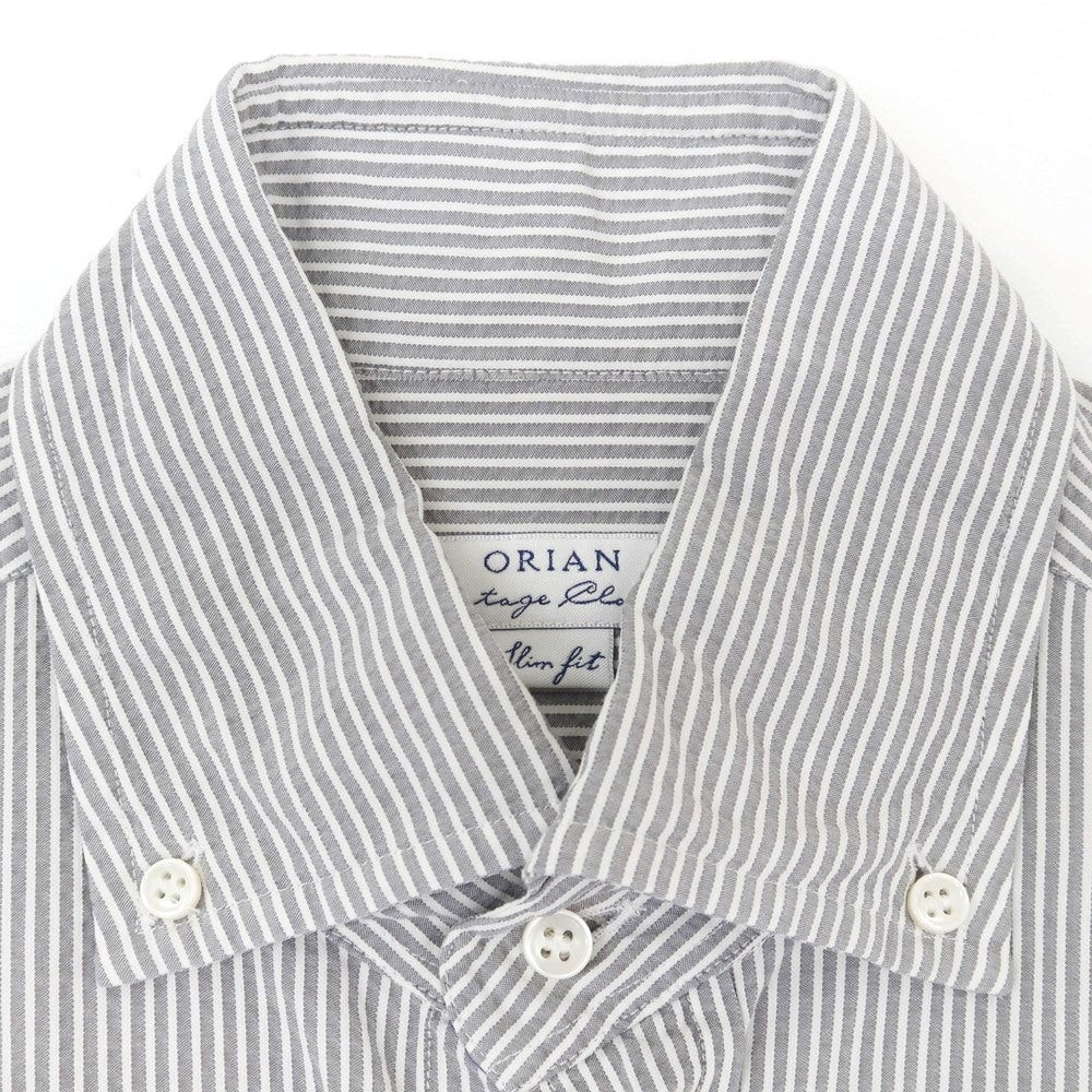 [Used] ORIAN Cotton Striped Button-down Casual Shirt Gray x White [M] [Condition Rank B] ​​[Men&