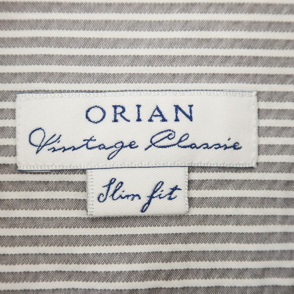 [Used] ORIAN Cotton Striped Button-down Casual Shirt Gray x White [M] [Condition Rank B] ​​[Men&