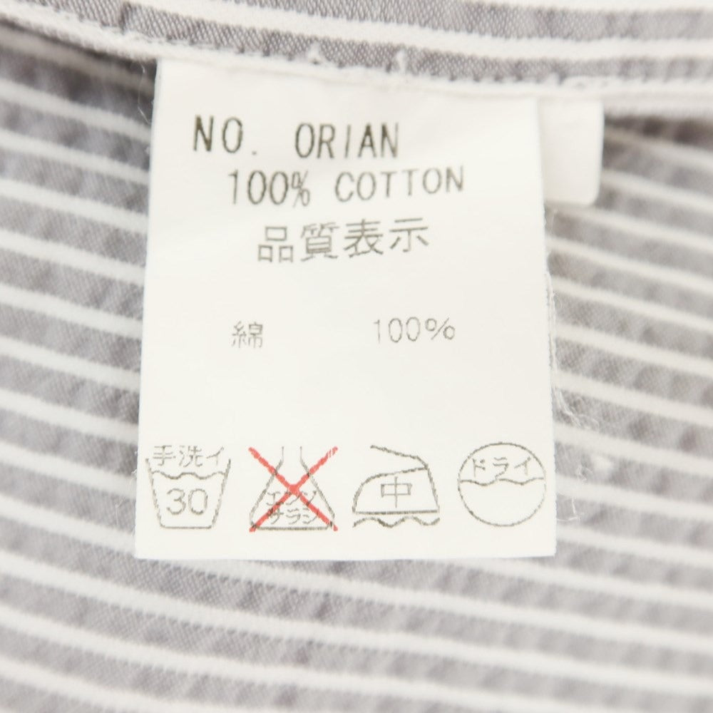 [Used] ORIAN Cotton Striped Button-down Casual Shirt Gray x White [M] [Condition Rank B] ​​[Men&