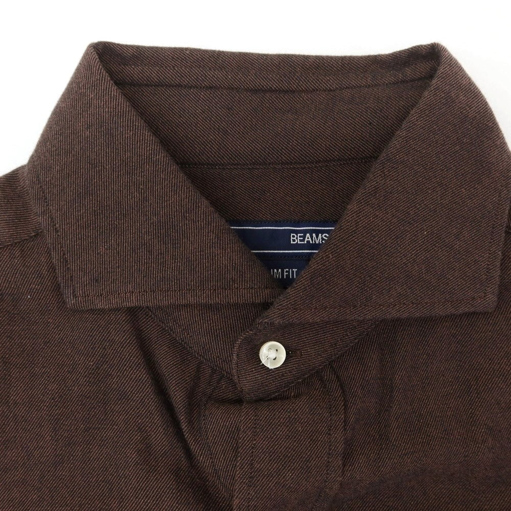 [Used] BEAMS F Cotton Horizontal Collar Casual Shirt Brown [M] [Condition Rank B] ​​[Men&