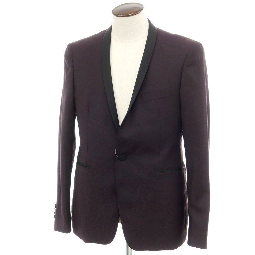 [Used] TAGLIATORE Stretch Wool Paisley Tuxedo Jacket Dark Purple x Black [50] [Condition Rank B] ​​[Men&