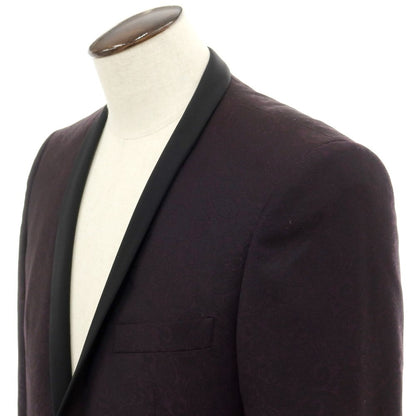 [Used] TAGLIATORE Stretch Wool Paisley Tuxedo Jacket Dark Purple x Black [50] [Condition Rank B] ​​[Men&