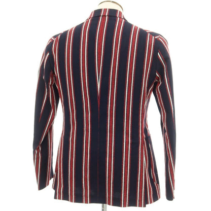 [Used] [Unused] TAGLIATORE Cotton Striped Double Breasted Jacket Dark Navy x Red [48] [Condition Rank S] [Men&