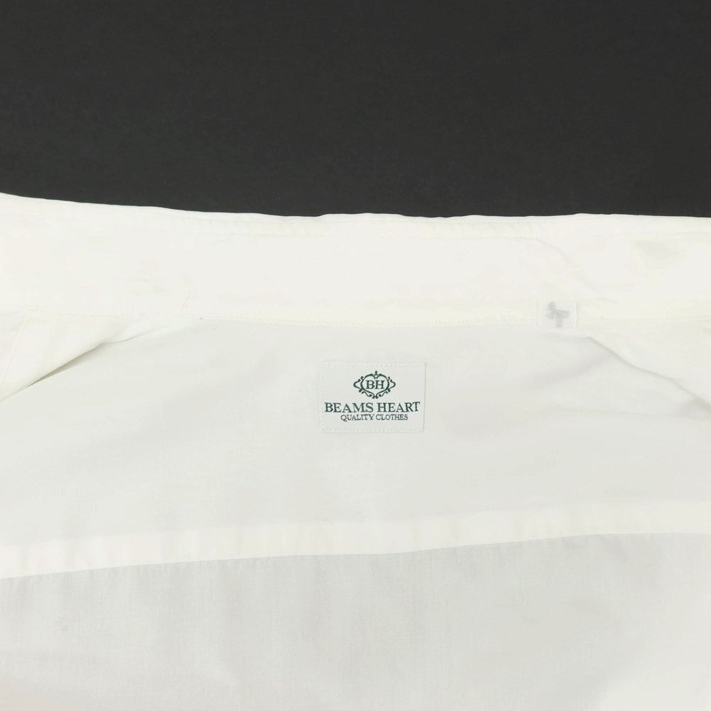 [Used] BEAMS HEART Broad Cotton Wide Collar Dress Shirt White [41] [Condition Rank C] [Men&