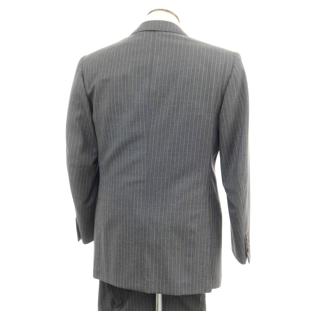 [Used] GIANNI CAMPAGNA Wool Striped 3-Button Suit Gray x White [50 Drop7R] [Condition Rank A] [Men&