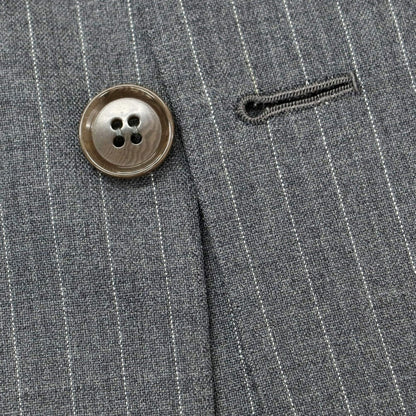 [Used] GIANNI CAMPAGNA Wool Striped 3-Button Suit Gray x White [50 Drop7R] [Condition Rank A] [Men&