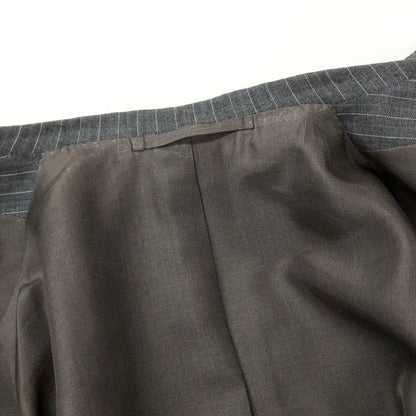 [Used] GIANNI CAMPAGNA Wool Striped 3-Button Suit Gray x White [50 Drop7R] [Condition Rank A] [Men&