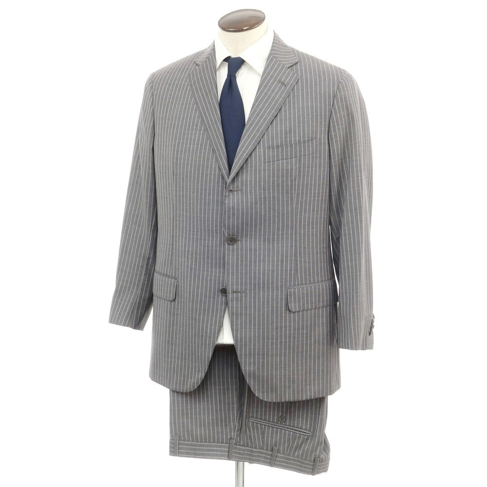 [Used] Belvest BEAMS F custom wool 3 button suit gray x light gray [52 Drop7R] [Condition rank B] ​​[Men&