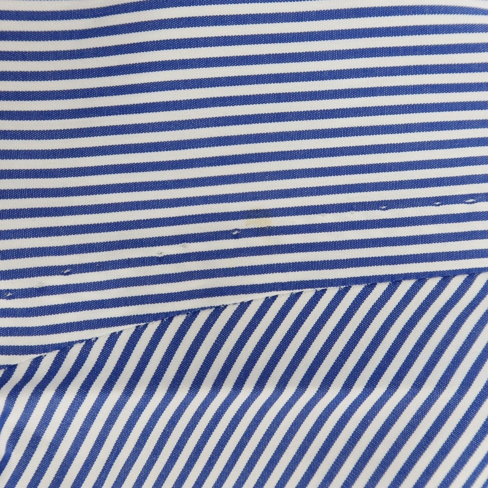 [Used] [Unused] Cesare Attolini Broad Cotton Striped Dress Shirt Navy x White [42] [Condition Rank S] [Men&