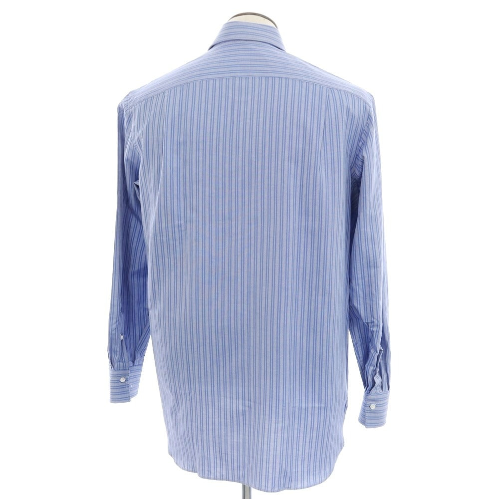 [Used] Luigi Borrelli Oxford cotton striped dress shirt, blue [41] [Condition rank A] [Men&