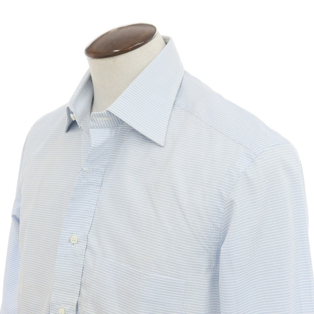 [Used] BARBA Semi-wide collar dress shirt, light blue x white [41] [Condition rank C] [Men&