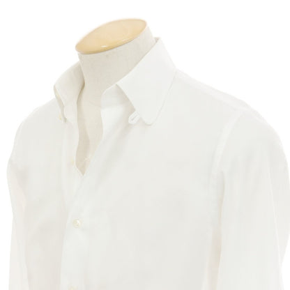 [Used] Italstyle ITAL STYLE Twill Cotton Tab Round Collar Dress Shirt White [37] [Condition Rank B] ​​[Men&