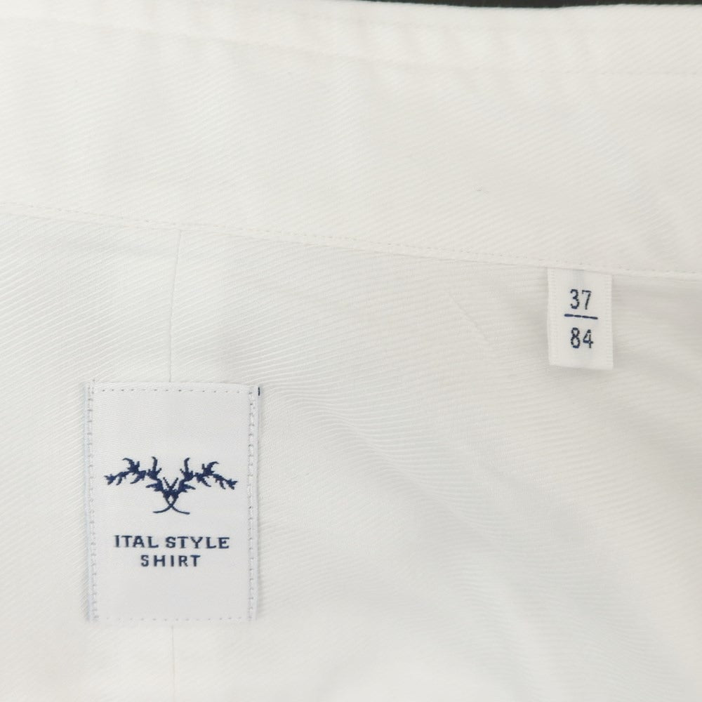 [Used] Italstyle ITAL STYLE Twill Cotton Tab Round Collar Dress Shirt White [37] [Condition Rank B] ​​[Men&