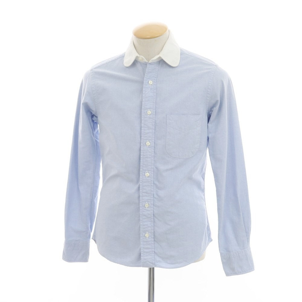 [Used] Keaton Chase Oxford Round Collar Cleric Shirt Blue x White [14 1/2] [Condition Rank C] [Men&