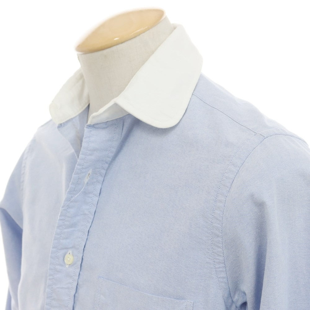 [Used] Keaton Chase Oxford Round Collar Cleric Shirt Blue x White [14 1/2] [Condition Rank C] [Men&