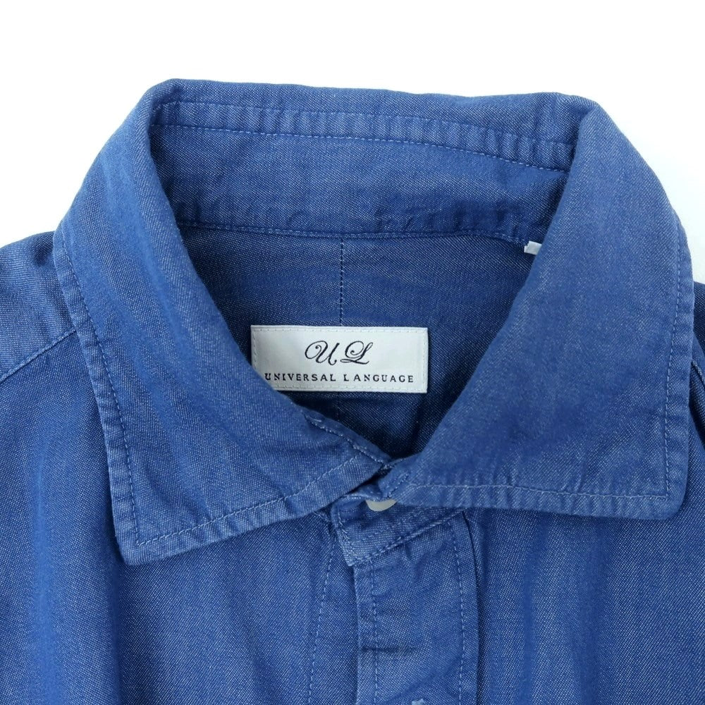 [Used] UNIVERSAL LANGUAGE Chambray Casual Shirt Navy [SMALL] [Condition Rank B] ​​[Men&