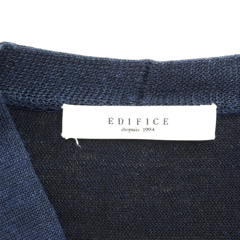 [Used] EDIFICE Linen Polyester Cardigan Navy [Size S] [NVY] [S/S] [Condition Rank C] [Men&