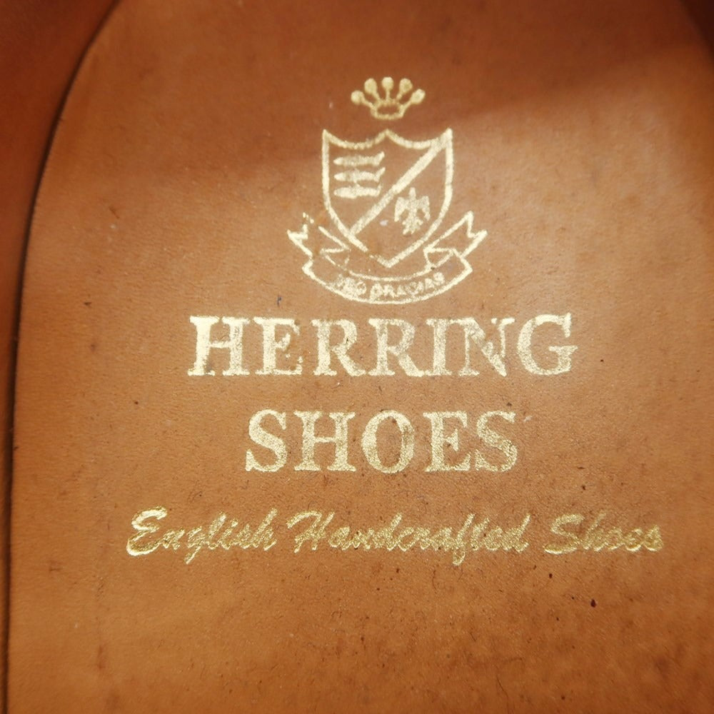 【中古】ヘリングシューズ Herring Shoes READING スエード セミブローグ ドレスシューズ ブラウン【 6 】【 状態ランクB 】【 メンズ 】