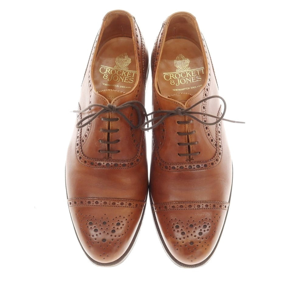 【中古】クロケットアンドジョーンズ CROCKETT&amp;JONES SHIPS別注 WESTMINSTER セミブローグ ドレスシューズ ブラウン【 6 E 】【 状態ランクC 】【 メンズ 】