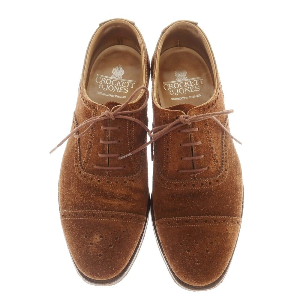 [Used] Crockett &amp;amp; Jones Westminster Suede Semi-Brogue Dress Shoes Brown [6 E] [Condition Rank C] [Men&