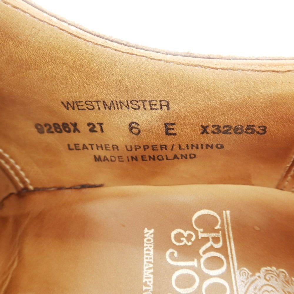 【中古】クロケットアンドジョーンズ CROCKETT&amp;JONES WESTMINSTER スエード セミブローグ ドレスシューズ ブラウン【 6 E 】【 状態ランクC 】【 メンズ 】
[APD]