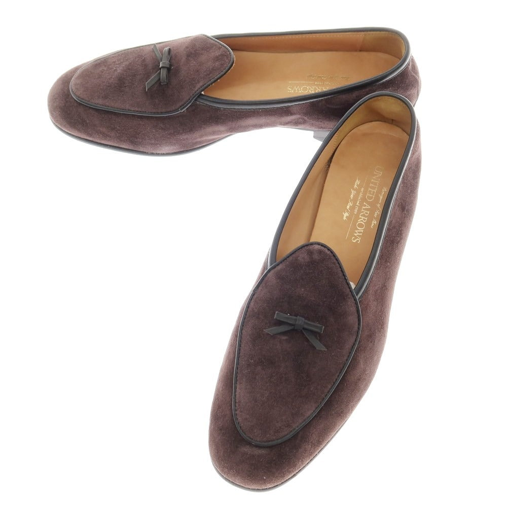 [Used] UNITED ARROWS Suede Ribbon Tassel Loafers Brown Purple x Black [39] [Condition Rank A] [Men&