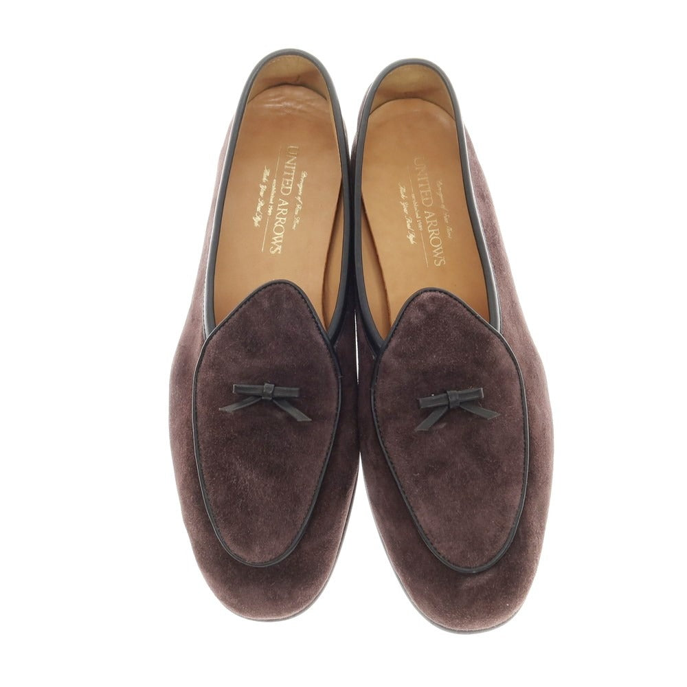 [Used] UNITED ARROWS Suede Ribbon Tassel Loafers Brown Purple x Black [39] [Condition Rank A] [Men&