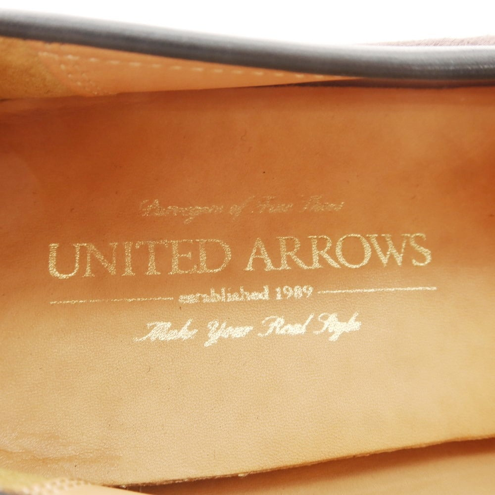 【中古】ユナイテッドアローズ UNITED ARROWS スエード リボンタッセル ローファー ブラウンパープル系xブラック【 39 】【 状態ランクA 】【 メンズ 】