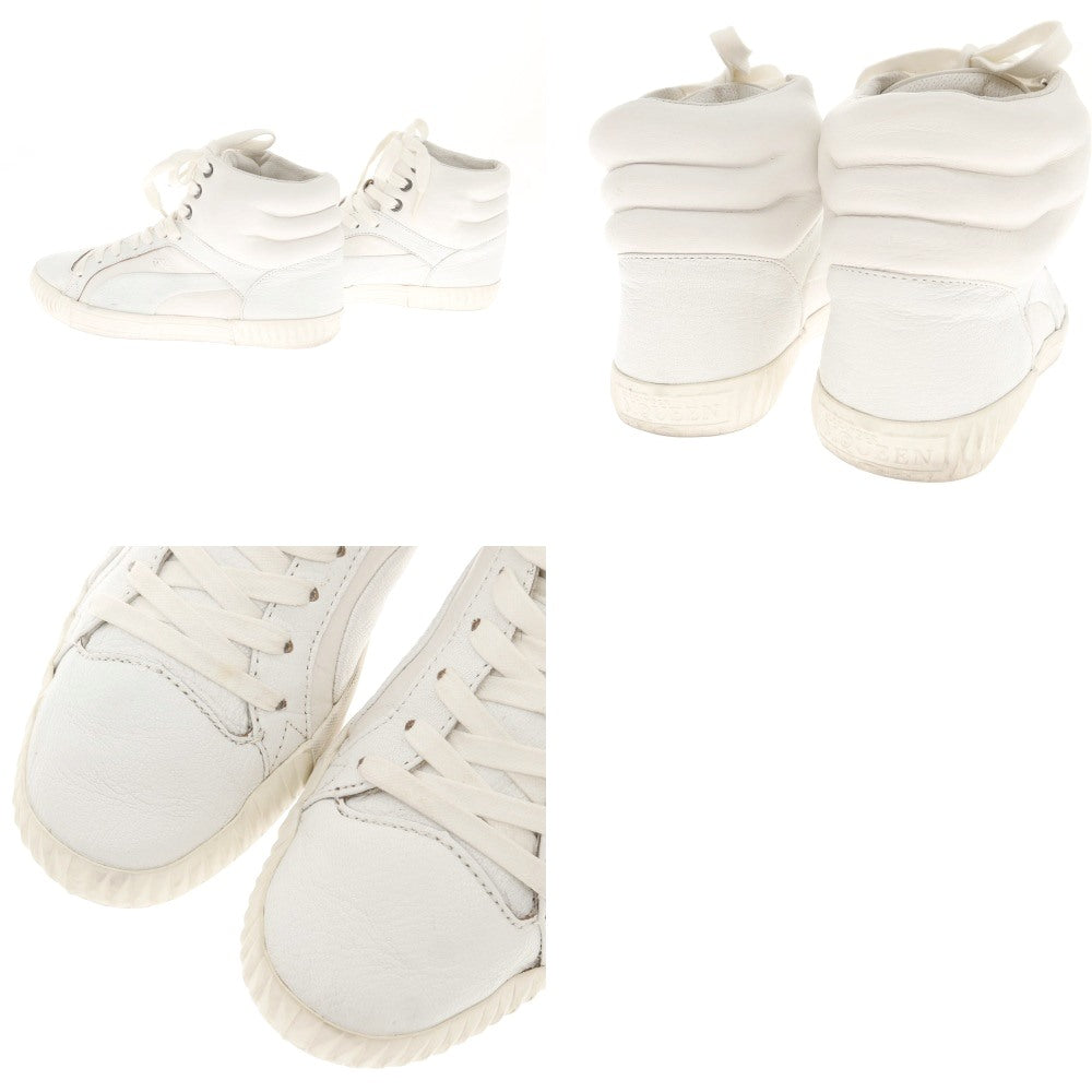 [Used] Alexander McQueen Leather Mid-Cut Sneakers White x Ivory [25.5] [Condition Rank C] [Men&