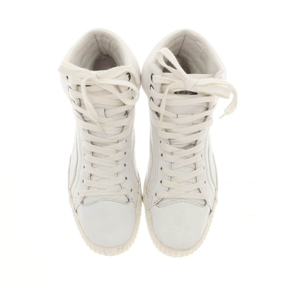 [Used] Alexander McQueen Leather Mid-Cut Sneakers White x Ivory [25.5] [Condition Rank C] [Men&