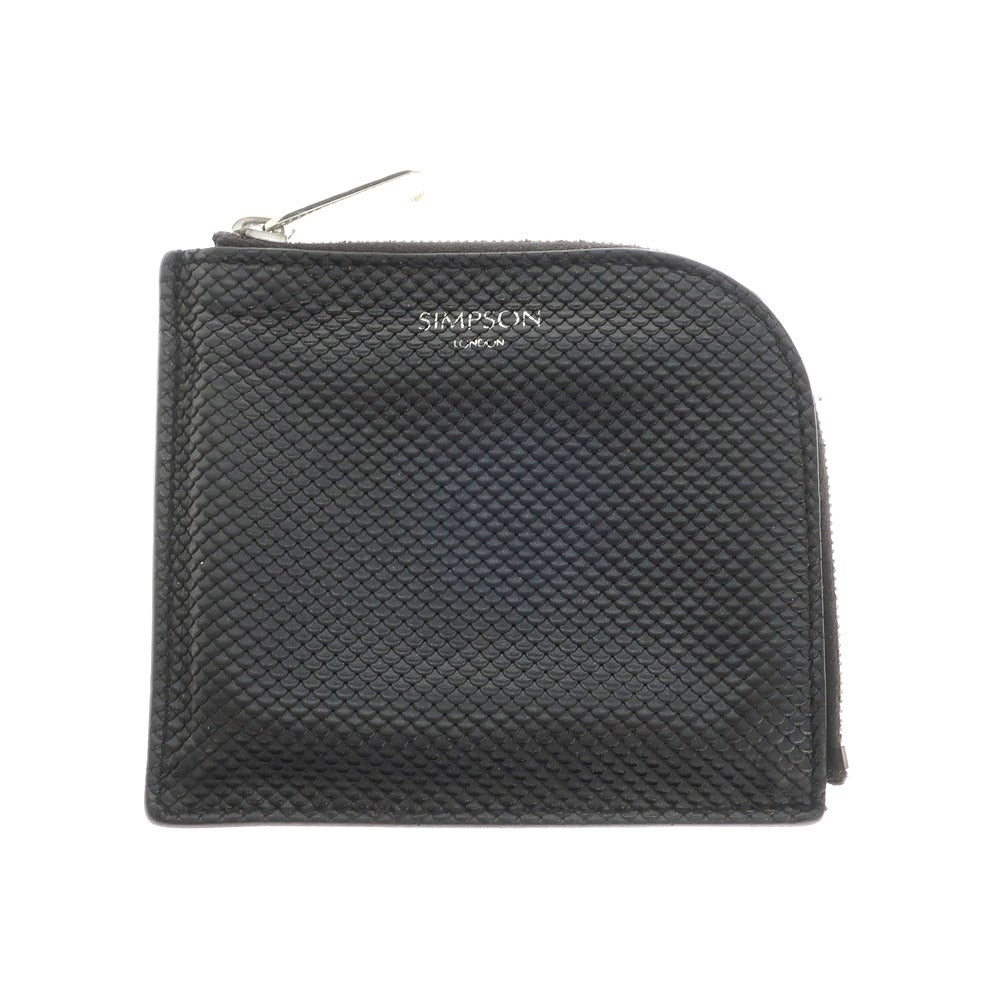 [Used] SIMPSON LONDON Leather Zip Wallet Black [Condition Rank C] [Men&