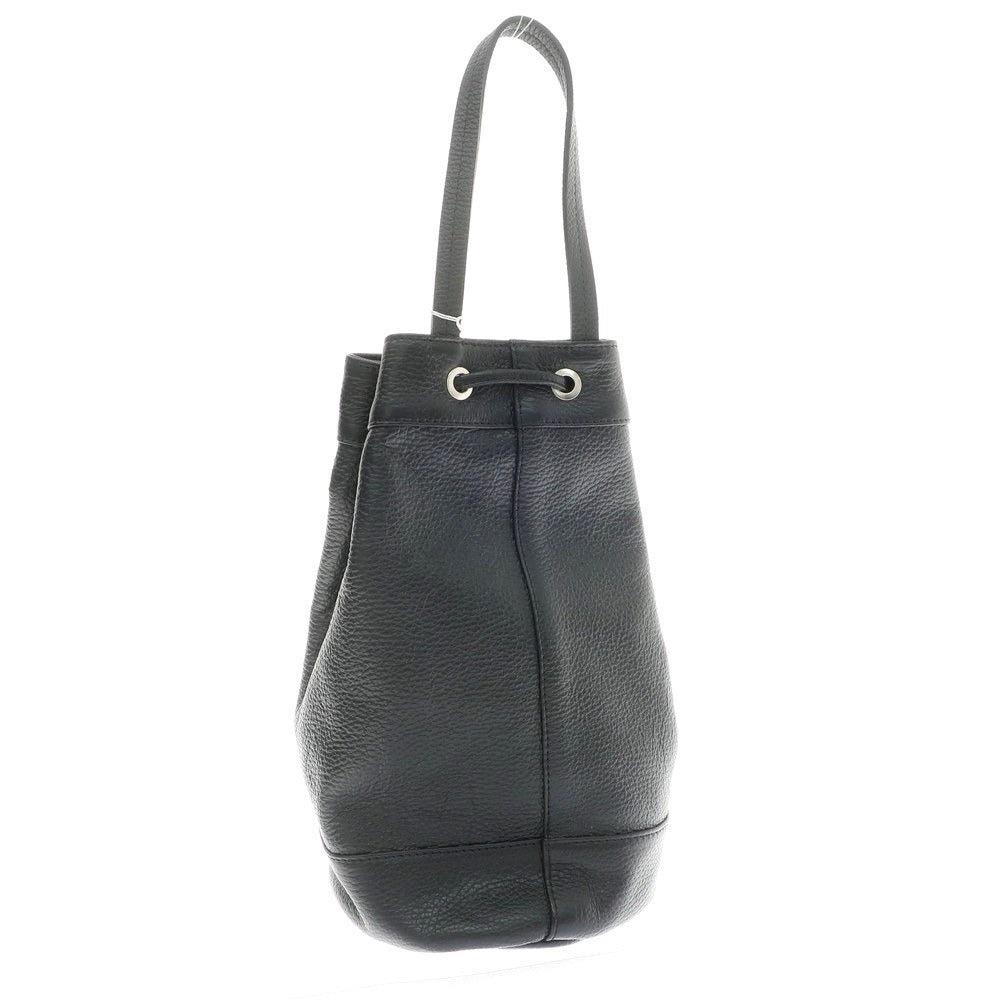 [New] Massimo Leather Bucket Bag Black [Condition Rank N] [Men&