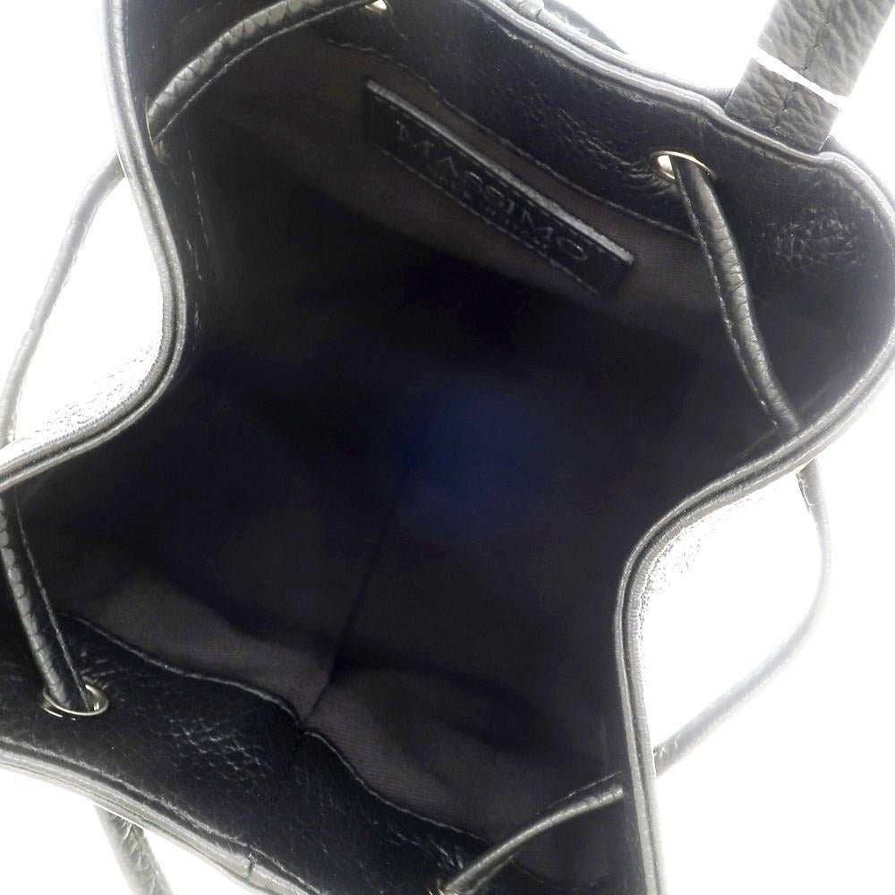 [New] Massimo Leather Bucket Bag Black [Condition Rank N] [Men&