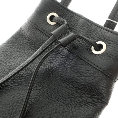 [New] Massimo Leather Bucket Bag Black [Condition Rank N] [Men&