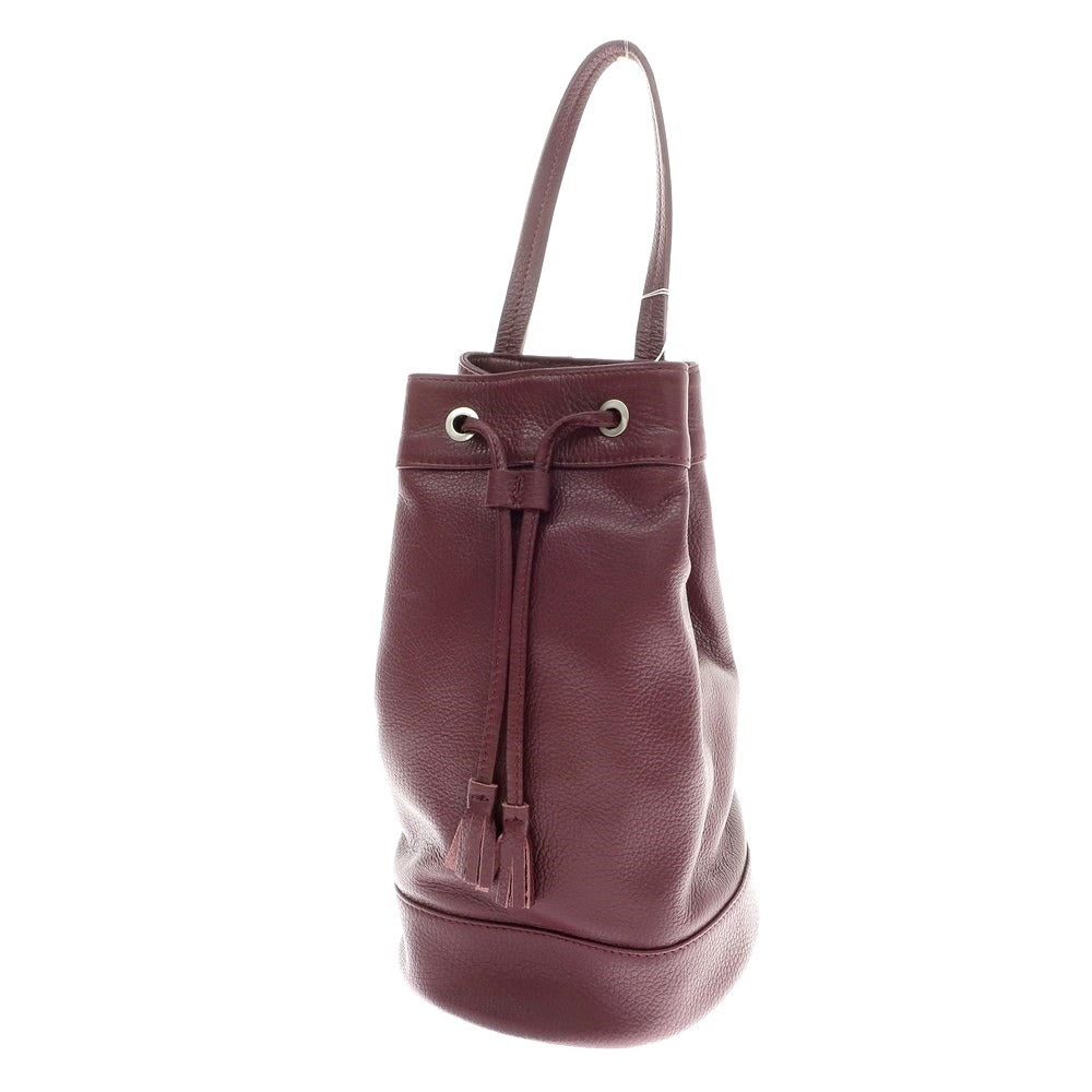 [New] Massimo Leather Bucket Bag Bordeaux [Condition Rank N] [Men&