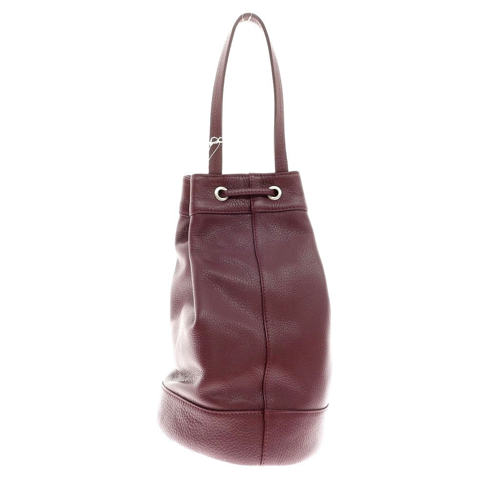 [New] Massimo Leather Bucket Bag Bordeaux [Condition Rank N] [Men&