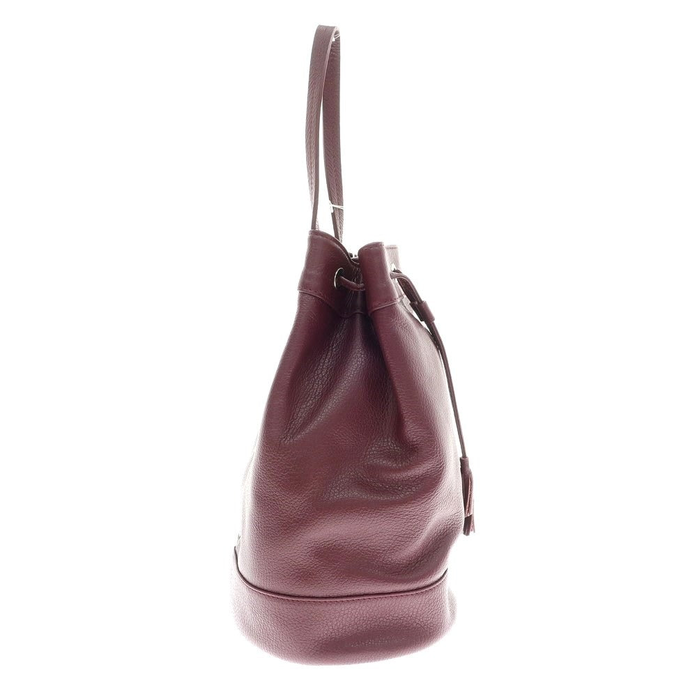 [New] Massimo Leather Bucket Bag Bordeaux [Condition Rank N] [Men&