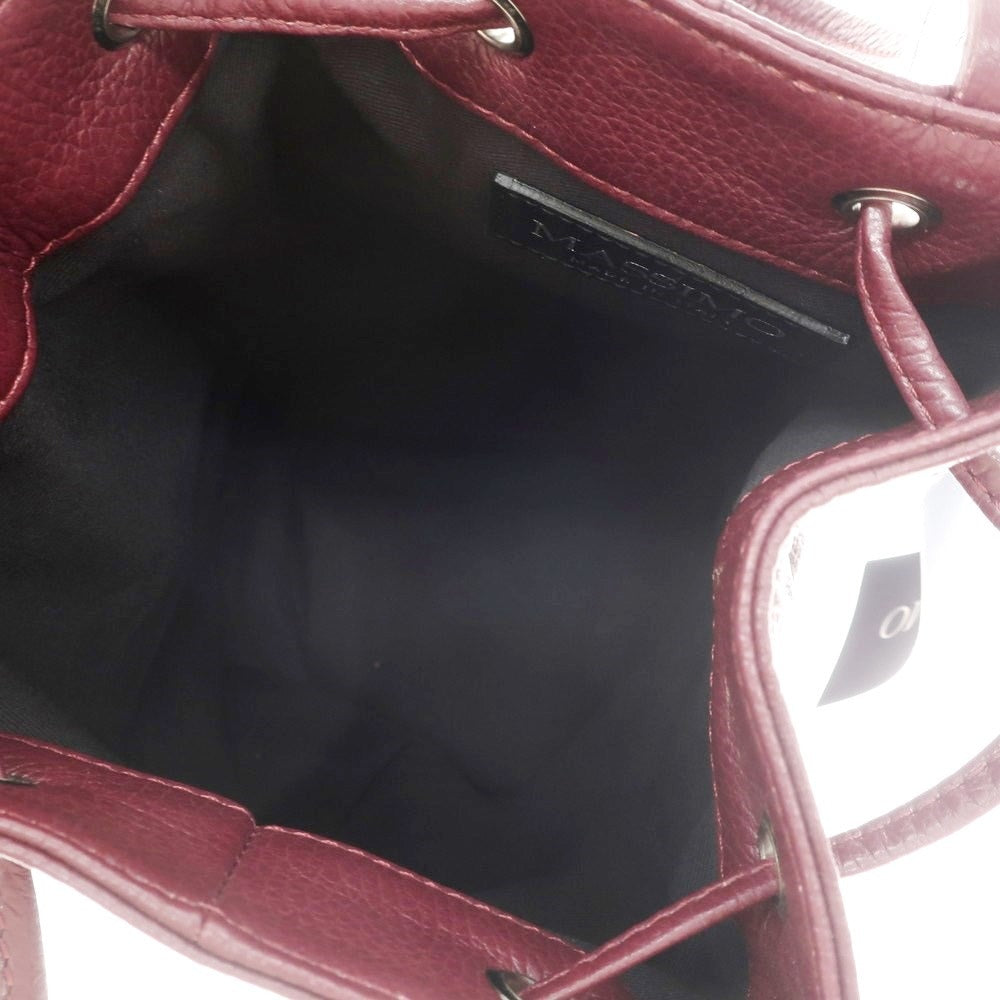 [New] Massimo Leather Bucket Bag Bordeaux [Condition Rank N] [Men&