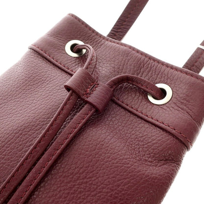 [New] Massimo Leather Bucket Bag Bordeaux [Condition Rank N] [Men&