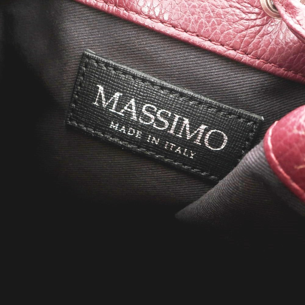 [New] Massimo Leather Bucket Bag Bordeaux [Condition Rank N] [Men&