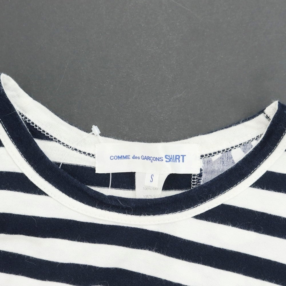 [Used] COMME des GARCONS SHIRT Cotton Striped Long Sleeve T-Shirt White x Navy [Size S] [WHT] [S/S/A/W] [Condition Rank C] [Men&