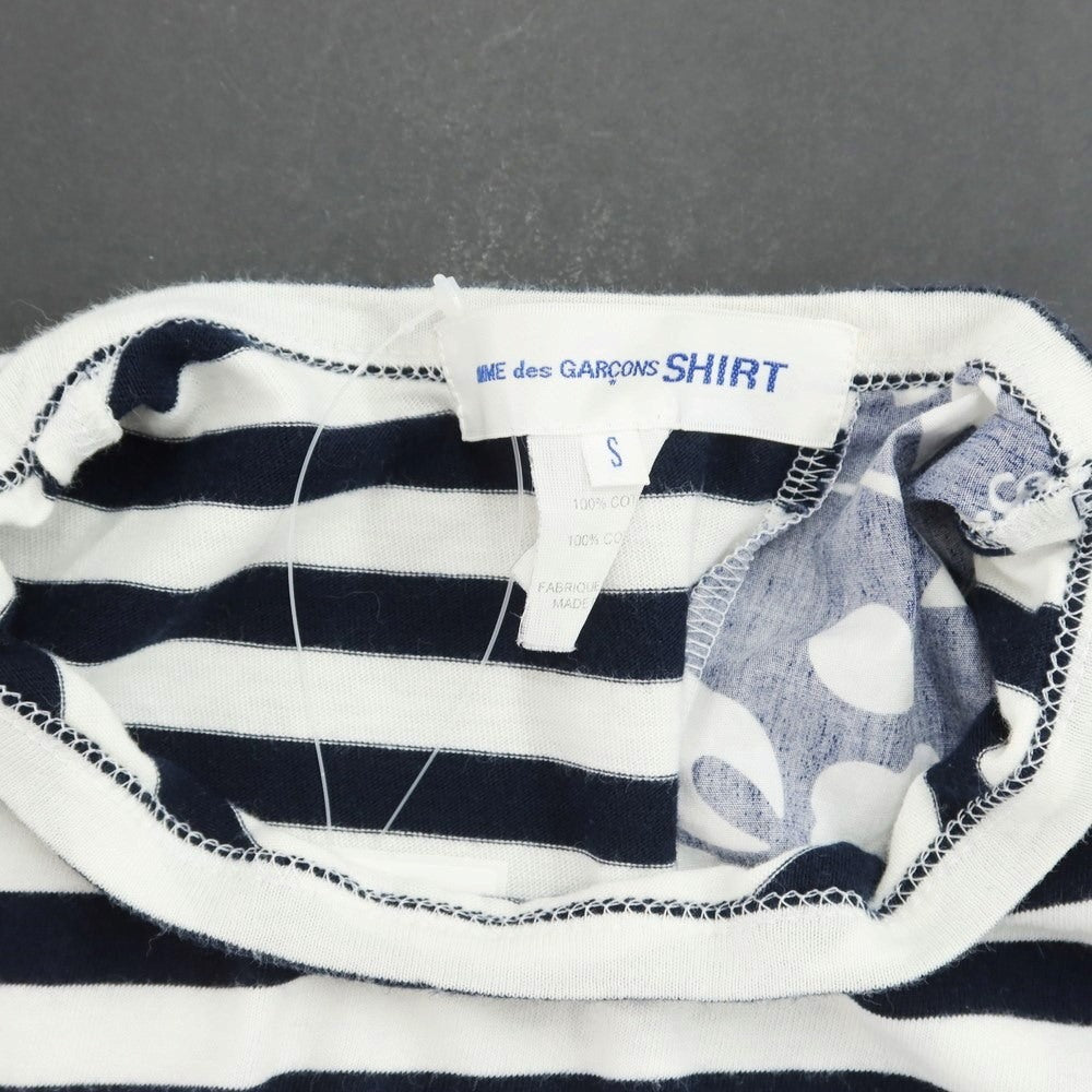 【中古】コムデギャルソンシャツ COMME des GARCONS SHIRT コットン ボーダー 長袖Ｔシャツ ホワイトxネイビー【サイズS】【WHT】【S/S/A/W】【状態ランクC】【メンズ】【759393】
[DPD]