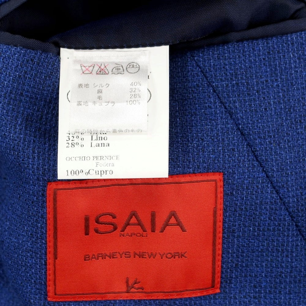 【中古】イザイア ISAIA SAILOR シルクリネンウール テーラードジャケット ダークブルー系【 46 】【 状態ランクC 】【 メンズ 】