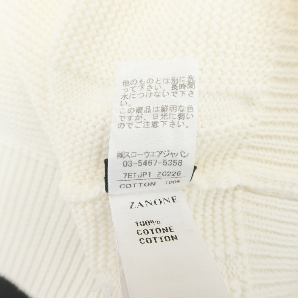 [Used] ZANONE Cotton Pullover Knit Ivory [Size 48] [WHT] [S/S] [Condition Rank B] ​​[Men&