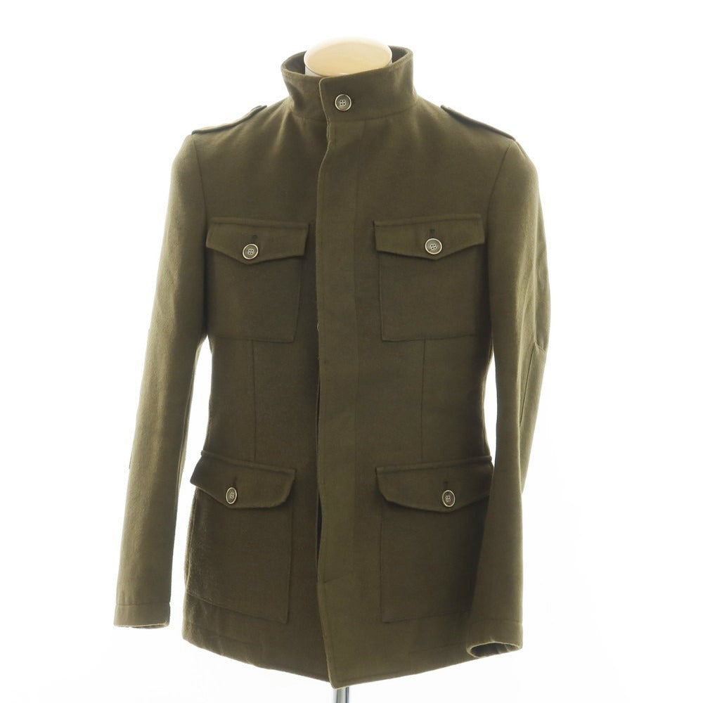 【中古】サルトリア フェスタ SARTORIA FESTA ウールナイロン 中綿 スタンドカラー ミリタリージャケット オリーブ【 44 】【 状態ランクC 】【 メンズ 】 [EPD]