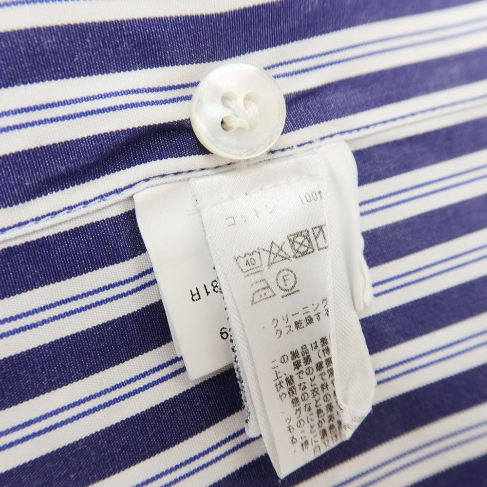 [Used] BARBA Cotton Wide Collar Dress Shirt Navy x White [37] [Condition Rank B] ​​[Men&