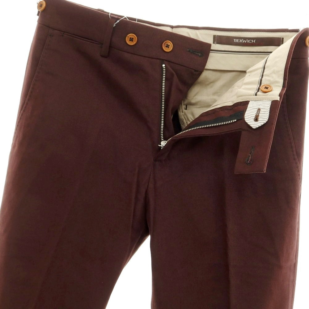 [Used] BERWICH Stretch Cotton Casual Slacks Pants Bordeaux [42] [Condition Rank B] ​​[Men&