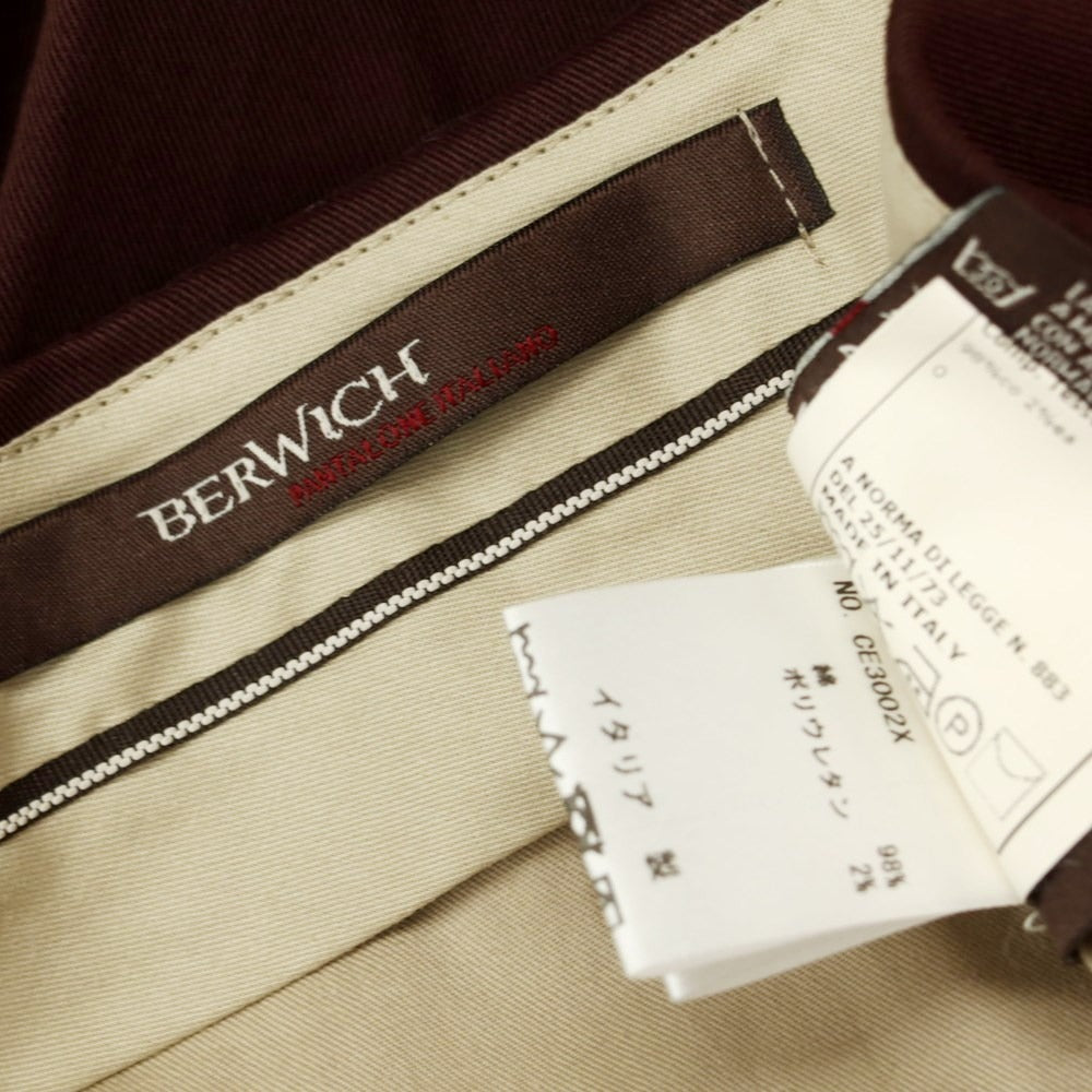 [Used] BERWICH Stretch Cotton Casual Slacks Pants Bordeaux [42] [Condition Rank B] ​​[Men&