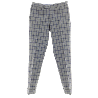 [Used] GERMANO wool check dress slacks pants, gray x navy [Size 44] [GRY] [S/S] [Condition Rank A] [Men&