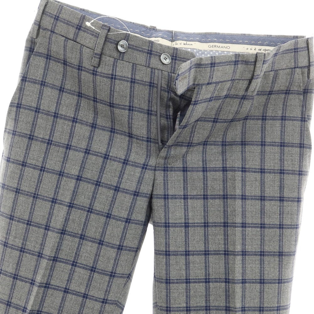 [Used] GERMANO wool check dress slacks pants, gray x navy [Size 44] [GRY] [S/S] [Condition Rank A] [Men&